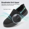 image:imagekonhill Womens Slip On Walking Shoes Lightweight Breathable Knit Casual Loafers Comfortable Fashion SneakersAAll Black