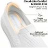 image:imagekonhill Womens Slip On Walking Shoes Lightweight Breathable Knit Casual Loafers Comfortable Fashion SneakersAAll White