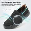 image:imagekonhill Womens Slip On Walking Shoes Lightweight Breathable Knit Casual Loafers Comfortable Fashion SneakersAll Black