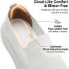 image:imagekonhill Womens Slip On Walking Shoes Lightweight Breathable Knit Casual Loafers Comfortable Fashion SneakersAll White