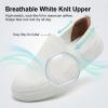 image:imagekonhill Womens Slip On Walking Shoes Lightweight Breathable Knit Casual Loafers Comfortable Fashion SneakersAll White