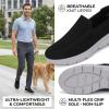 image:imagekonhill Mens Slip On Walking Shoes Breathable Knit Casual Sneakers Comfortable Laceless Mesh Loafers with Flexible Cushioning SoleABlack