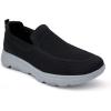 image:imagekonhill Mens Slip On Walking Shoes Breathable Knit Casual Sneakers Comfortable Laceless Mesh Loafers with Flexible Cushioning SoleABlackGrey