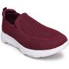 image:imagekonhill Mens Slip On Walking Shoes Breathable Knit Casual Sneakers Comfortable Laceless Mesh Loafers with Flexible Cushioning SoleABurgundy