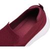 image:imagekonhill Mens Slip On Walking Shoes Breathable Knit Casual Sneakers Comfortable Laceless Mesh Loafers with Flexible Cushioning SoleABurgundy