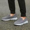 image:imagekonhill Mens Slip On Walking Shoes Breathable Knit Casual Sneakers Comfortable Laceless Mesh Loafers with Flexible Cushioning SoleADark GreyGrey
