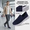 image:imagekonhill Mens Slip On Walking Shoes Breathable Knit Casual Sneakers Comfortable Laceless Mesh Loafers with Flexible Cushioning SoleANavy