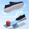 image:imagekonhill Mens Slip On Walking Shoes Breathable Knit Casual Sneakers Comfortable Laceless Mesh Loafers with Flexible Cushioning SoleANavy