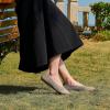 image:imagekonhill Womens Ballet Flat Shoes Round Toe Knit Slip On Ballerina Walking Flats Lightweight Women Dress Shoes for Work Travel Casual WalkingKhaki