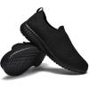 image:imagekonhill Womens Walking Shoes Slip On Sneakers Lightweight Comfort Mesh Ideal Mom Gifts for Mothers Day03 All Black