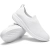 image:imagekonhill Womens Walking Shoes Slip On Sneakers Lightweight Comfort Mesh Ideal Mom Gifts for Mothers Day03 All White