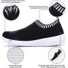 image:imagekonhill Womens Walking Shoes Slip On Sneakers Lightweight Comfort Mesh Ideal Mom Gifts for Mothers Day0637 Black