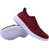 image:imagekonhill Womens Walking Shoes Slip On Sneakers Lightweight Comfort Mesh Ideal Mom Gifts for Mothers Day6701 Burgundy