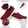image:imagekonhill Womens Walking Shoes Slip On Sneakers Lightweight Comfort Mesh Ideal Mom Gifts for Mothers Day6701 Burgundy