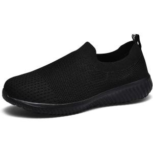 image:imagekonhill Womens Walking Shoes Slip On Sneakers Lightweight Comfort Mesh Ideal Mom Gifts for Mothers Day03 All Black