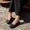 image:imagekonhill Womens Ballet Flat Shoes Round Toe Knit Slip On Ballerina Walking Flats Lightweight Women Shoes for Work Travel Casual WalkingBlack