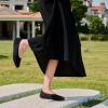 image:imagekonhill Womens Ballet Flat Shoes Round Toe Knit Slip On Ballerina Walking Flats Lightweight Women Shoes for Work Travel Casual WalkingBlack