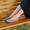 image:imagekonhill Womens Ballet Flat Shoes Round Toe Knit Slip On Ballerina Walking Flats Lightweight Women Shoes for Work Travel Casual WalkingKhaki