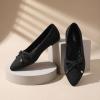 image:imagekonhill Womens Bellet Flats Pointed Toe Dress Knit Loafer Flats Comfortable Fashion Elegant Slip On Shoes fit for Casual amp OfficeA Black
