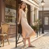 image:imagekonhill Womens Bellet Flats Pointed Toe Dress Knit Loafer Flats Comfortable Fashion Elegant Slip On Shoes fit for Casual amp OfficeA Nude