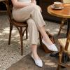 image:imagekonhill Womens Bellet Flats Pointed Toe Dress Knit Loafer Flats Comfortable Fashion Elegant Slip On Shoes fit for Casual amp OfficeA White