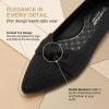 image:imagekonhill Womens Bellet Flats Pointed Toe Dress Knit Loafer Flats Comfortable Fashion Elegant Slip On Shoes fit for Casual amp OfficeB Black