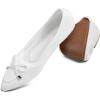 image:imagekonhill Womens Bellet Flats Pointed Toe Dress Knit Loafer Flats Comfortable Fashion Elegant Slip On Shoes fit for Casual amp OfficeA White