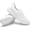 image:imagekonhill Womens Walking Shoes Slip On Sneakers Breathable Mesh Lightweight Casual Footwear for Daily Commute03 All White