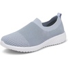 image:imagekonhill Womens Walking Shoes Slip On Sneakers Breathable Mesh Lightweight Casual Footwear for Daily Commute03 Light Gray