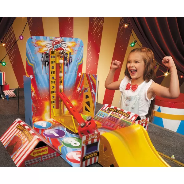 Little Tikes Crazy Fast Flip amp Fly Carnival Playset with One Exclusive Pullback Toy Car Vehicle Goes up to 50ftLittle Tikes Crazy Fast Flip amp Fly Carnival Playset with One Exclusive Pullback Toy Car Vehicle Goes up to 50ft