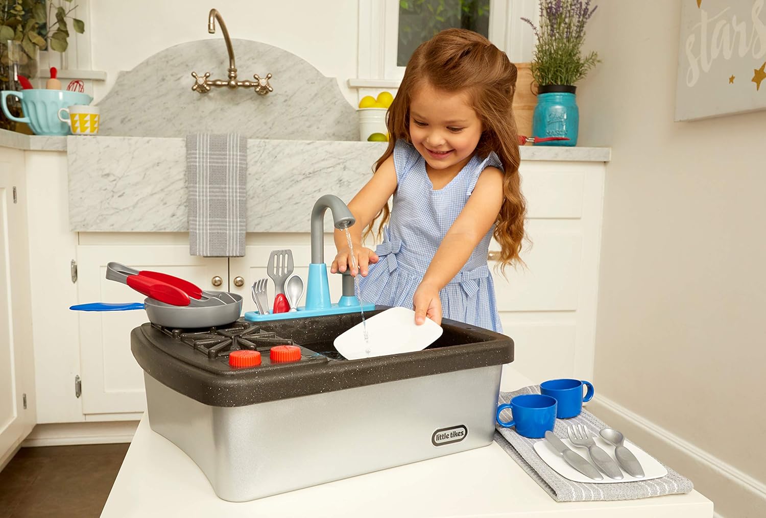 Little Tikes First Sink amp Stove Realistic Pretend Play Kitchen Appliance for Kids Includes 13 Cooking Accessories Ages 3 MultiColorLittle Tikes First Sink amp Stove Realistic Pretend Play Kitchen Appliance for Kids Includes 13 Cooking Accessories Ages 3 MultiColor