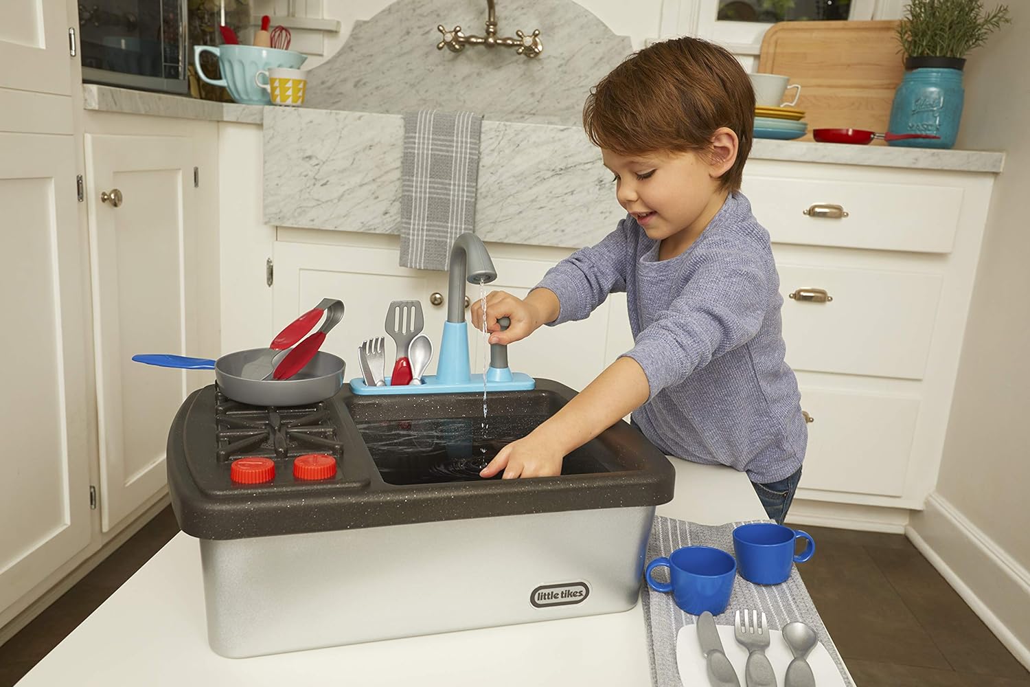 Little Tikes First Sink amp Stove Realistic Pretend Play Kitchen Appliance for Kids Includes 13 Cooking Accessories Ages 3 MultiColorLittle Tikes First Sink amp Stove Realistic Pretend Play Kitchen Appliance for Kids Includes 13 Cooking Accessories Ages 3 MultiColor
