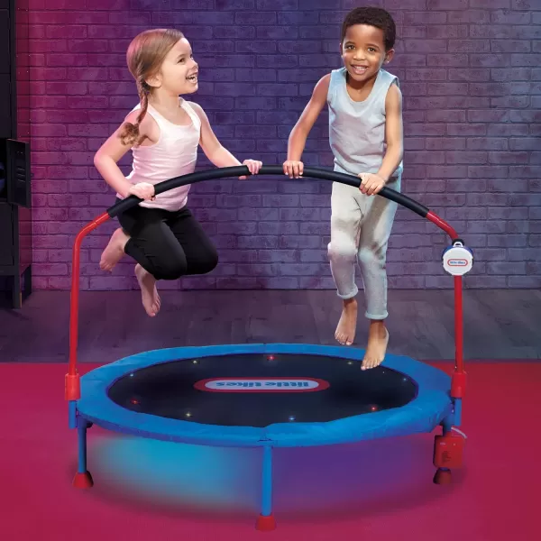 Little Tikes 45 ft Lights n Music Trampoline for Kids with LED Lights Bluetooth Foldable with Safety Handle Indoor Outdoor Toy Gifts for Toddlers Boys Girls Ages 3 4 5 6 Year OldLittle Tikes 45 ft Lights n Music Trampoline for Kids with LED Lights Bluetooth Foldable with Safety Handle Indoor Outdoor Toy Gifts for Toddlers Boys Girls Ages 3 4 5 6 Year Old