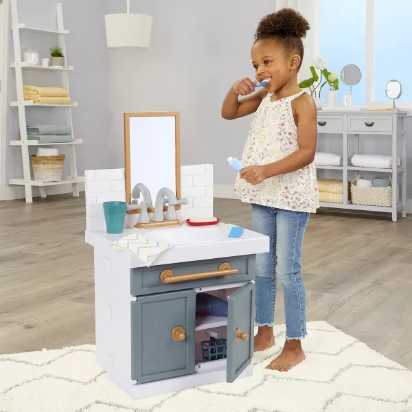 Little Tikes First Bathroom Sink with Real Working Faucet Pretend Play for Kids 12 Bathroom Accessories Interactive Unique Toy MultiColor Ages 2 GreyLittle Tikes First Bathroom Sink with Real Working Faucet Pretend Play for Kids 12 Bathroom Accessories Interactive Unique Toy MultiColor Ages 2 Grey