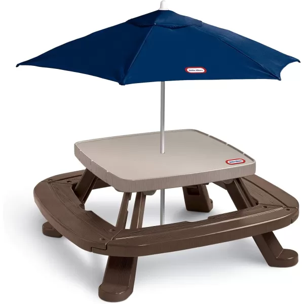 Little Tikes Fold n Store Picnic Table with Market Umbrella Brown 632433MPicnic Table