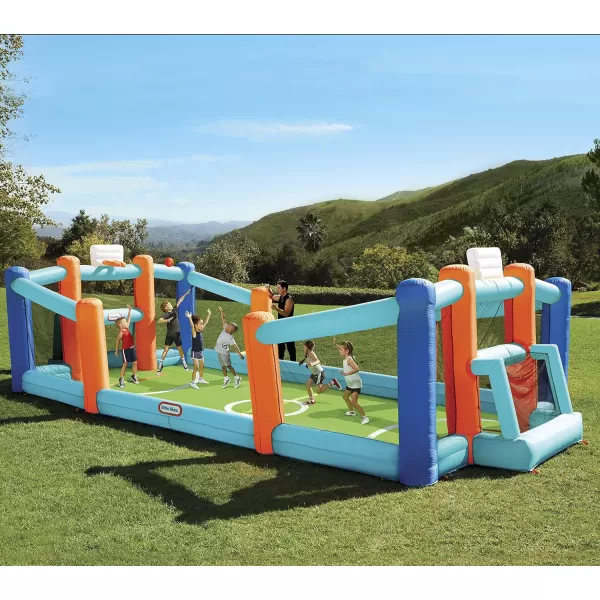 Little Tikes Huge Inflatable Backyard Soccer amp Basketball Court for Multiple Kids Blower with GFCI PlugLittle Tikes Huge Inflatable Backyard Soccer amp Basketball Court for Multiple Kids Blower with GFCI Plug