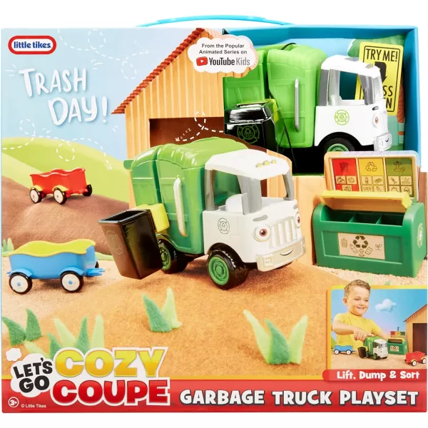 Little Tikes Lets Go Cozy Coupe Garbage Truck Playset with Push and Play Vehicle for Floor or Tabletop Car Fun for Toddlers Boys Girls 3 YearsLittle Tikes Lets Go Cozy Coupe Garbage Truck Playset with Push and Play Vehicle for Floor or Tabletop Car Fun for Toddlers Boys Girls 3 Years