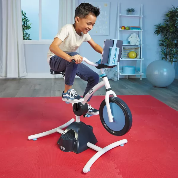 Little Tikes Pelican Explore amp Fit Cycle Adjustable Play Fitness Exercise Equipment Stationary Bike with Videos and Builtin Bluetooth Speaker For Kids Ages 37 Years WHITE BLUELittle Tikes Pelican Explore amp Fit Cycle Adjustable Play Fitness Exercise Equipment Stationary Bike with Videos and Builtin Bluetooth Speaker For Kids Ages 37 Years WHITE BLUE