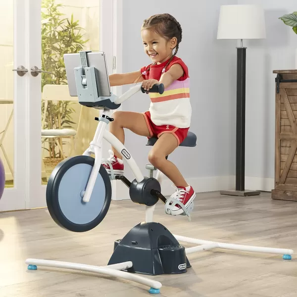 Little Tikes Pelican Explore amp Fit Cycle Adjustable Play Fitness Exercise Equipment Stationary Bike with Videos and Builtin Bluetooth Speaker For Kids Ages 37 Years WHITE BLUELittle Tikes Pelican Explore amp Fit Cycle Adjustable Play Fitness Exercise Equipment Stationary Bike with Videos and Builtin Bluetooth Speaker For Kids Ages 37 Years WHITE BLUE