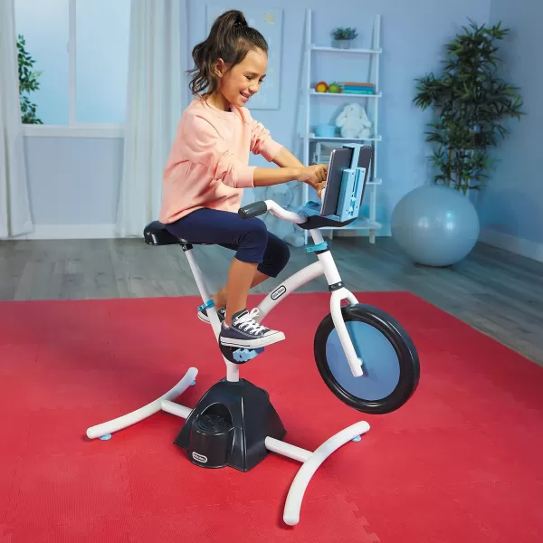 Little Tikes Pelican Explore amp Fit Cycle Adjustable Play Fitness Exercise Equipment Stationary Bike with Videos and Builtin Bluetooth Speaker For Kids Ages 37 Years WHITE BLUELittle Tikes Pelican Explore amp Fit Cycle Adjustable Play Fitness Exercise Equipment Stationary Bike with Videos and Builtin Bluetooth Speaker For Kids Ages 37 Years WHITE BLUE