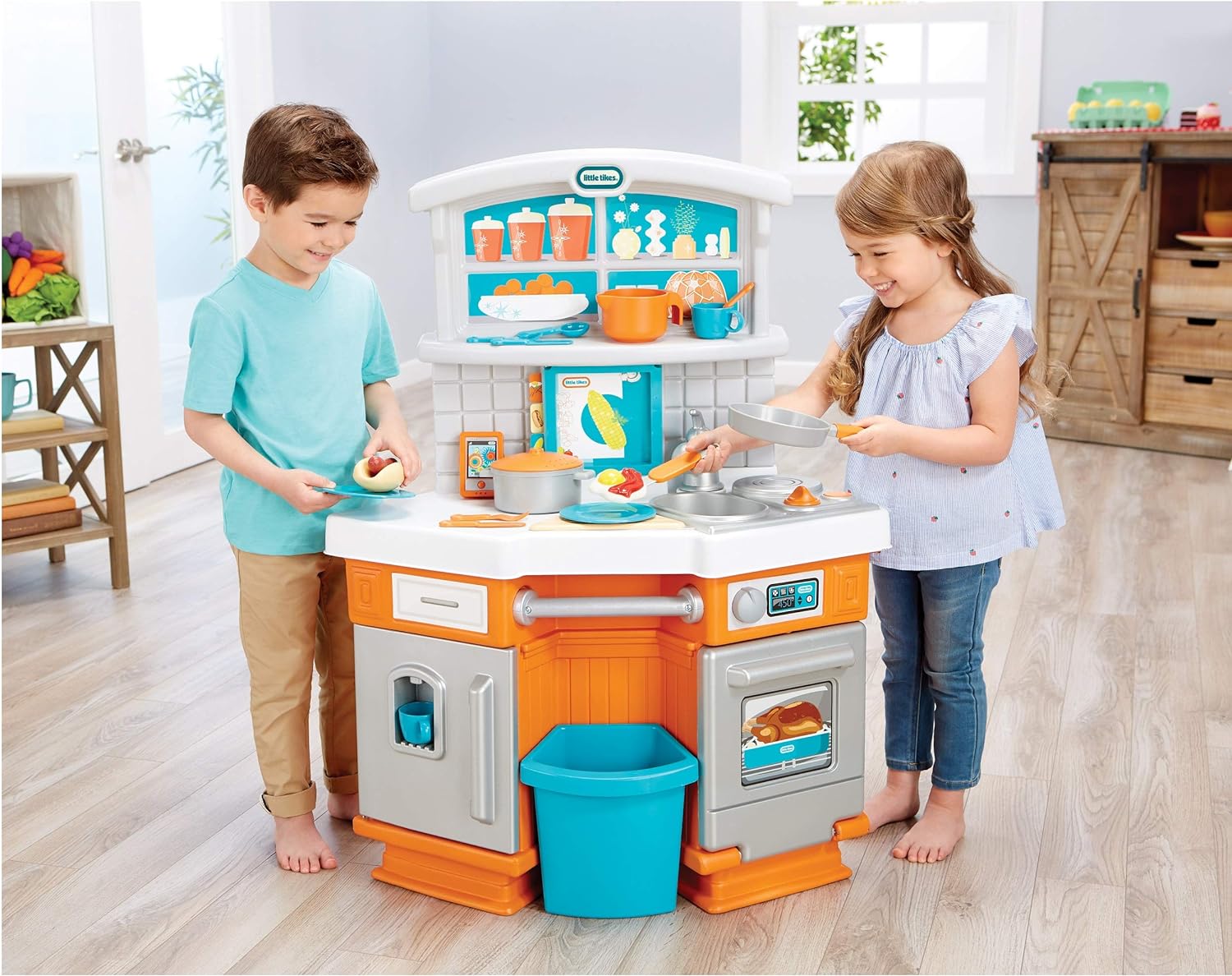 Little Tikes Home Grown Kitchen  Role Play Realistic Kitchen Real Cooking amp Water Boiling Sounds Kitchen Accessories Set for Girls Boys  Multicolor 22 x 18 x 3025 inchesLittle Tikes Home Grown Kitchen  Role Play Realistic Kitchen Real Cooking amp Water Boiling Sounds Kitchen Accessories Set for Girls Boys  Multicolor 22 x 18 x 3025 inches