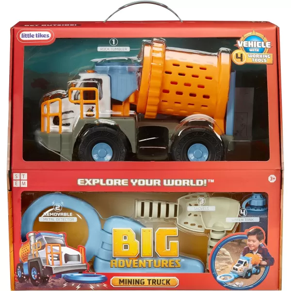 Little Tikes Big Adventures Metal Detector Mining Truck STEM Toy Vehicle with Real Working Metal Detector Rock Tumbler Shovels Water Tank for Girls Boys Kids Ages 3Little Tikes Big Adventures Metal Detector Mining Truck STEM Toy Vehicle with Real Working Metal Detector Rock Tumbler Shovels Water Tank for Girls Boys Kids Ages 3