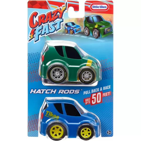 Little Tikes Crazy Fast Cars 2Pack Hatch Rods Hatch Back Car Themed Pullback Toy Vehicles Goes up to 50 ftLittle Tikes Crazy Fast Cars 2Pack Hatch Rods Hatch Back Car Themed Pullback Toy Vehicles Goes up to 50 ft