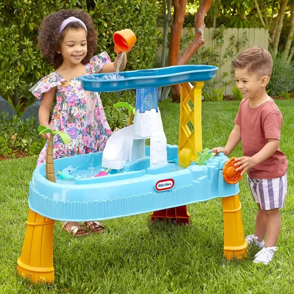 Little Tikes Kids Waterfall Island Water Activity Play Table Set with Accessories Outdoor for Boys and Girls Ages 25 YearsPlay Table Set