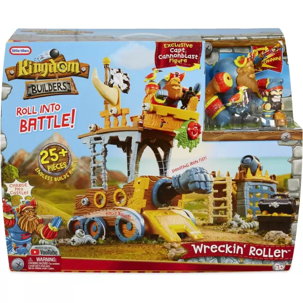 Little Tikes Kingdom Builders  Wreckin Roller Featuring Bashers Leader Captain Cannonblast with 25 Roller Pieces Including Dropping Balcony Shooting Iron Fist Cannon and Many More  Kids Ages 3Little Tikes Kingdom Builders  Wreckin Roller Featuring Bashers Leader Captain Cannonblast with 25 Roller Pieces Including Dropping Balcony Shooting Iron Fist Cannon and Many More  Kids Ages 3