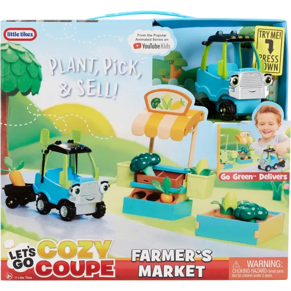 Little Tikes Lets Go Cozy Coupe Farmers Market Playset with Push and Play Vehicle for Tabletop or Floor Car Fun for Toddlers Boys Girls 3 YearsLittle Tikes Lets Go Cozy Coupe Farmers Market Playset with Push and Play Vehicle for Tabletop or Floor Car Fun for Toddlers Boys Girls 3 Years