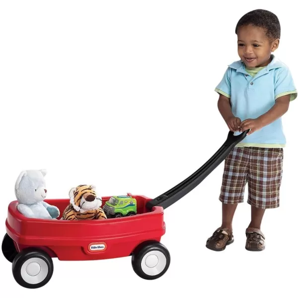 Little Tikes Lil Wagon  Red And Black Indoor and Outdoor Play Easy Assembly Made Of Tough Plastic Inside and Out Handle Folds For Easy Storage  Kids 18Wagon