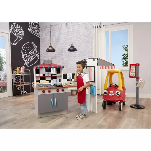 Little Tikes Real Wood DriveThru Diner Wooden Play Kitchen with Realistic Lights Sounds and MultiSided 40 Accessories Set Gift for Kids Toy for Girls amp Boys Ages 3 4 5 YearsLittle Tikes Real Wood DriveThru Diner Wooden Play Kitchen with Realistic Lights Sounds and MultiSided 40 Accessories Set Gift for Kids Toy for Girls amp Boys Ages 3 4 5 Years