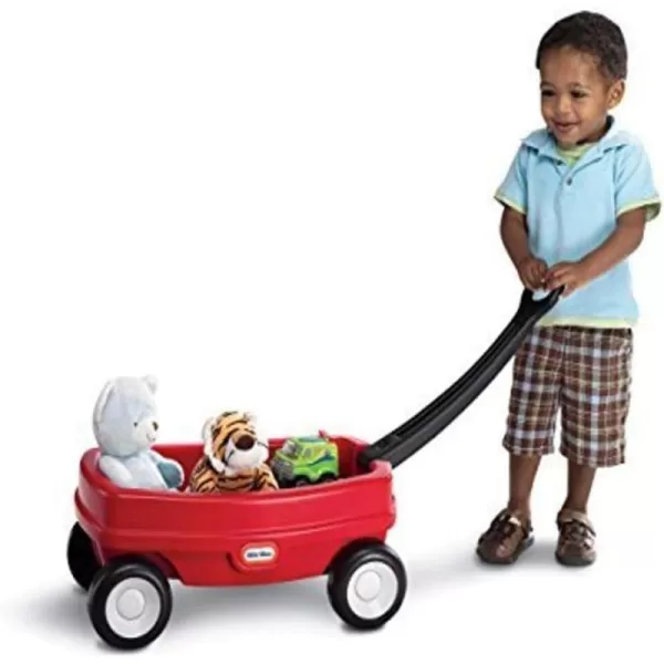 Little Tikes Lil Wagon  Red And Black Indoor and Outdoor Play Easy Assembly Made Of Tough Plastic Inside and Out Handle Folds For Easy Storage  Kids 18Wagon