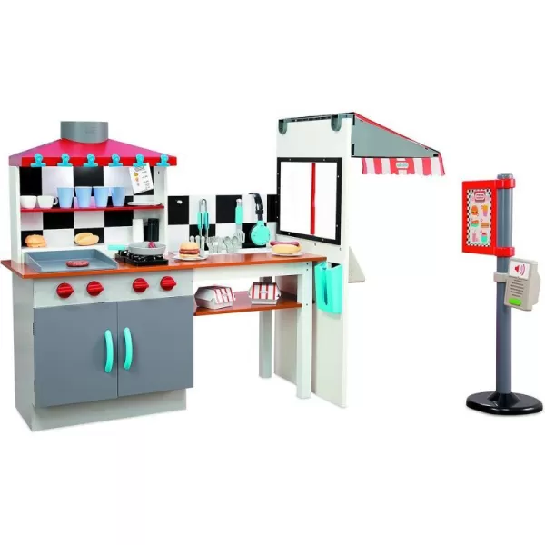 Little Tikes Real Wood DriveThru Diner Wooden Play Kitchen with Realistic Lights Sounds and MultiSided 40 Accessories Set Gift for Kids Toy for Girls amp Boys Ages 3 4 5 YearsLittle Tikes Real Wood DriveThru Diner Wooden Play Kitchen with Realistic Lights Sounds and MultiSided 40 Accessories Set Gift for Kids Toy for Girls amp Boys Ages 3 4 5 Years